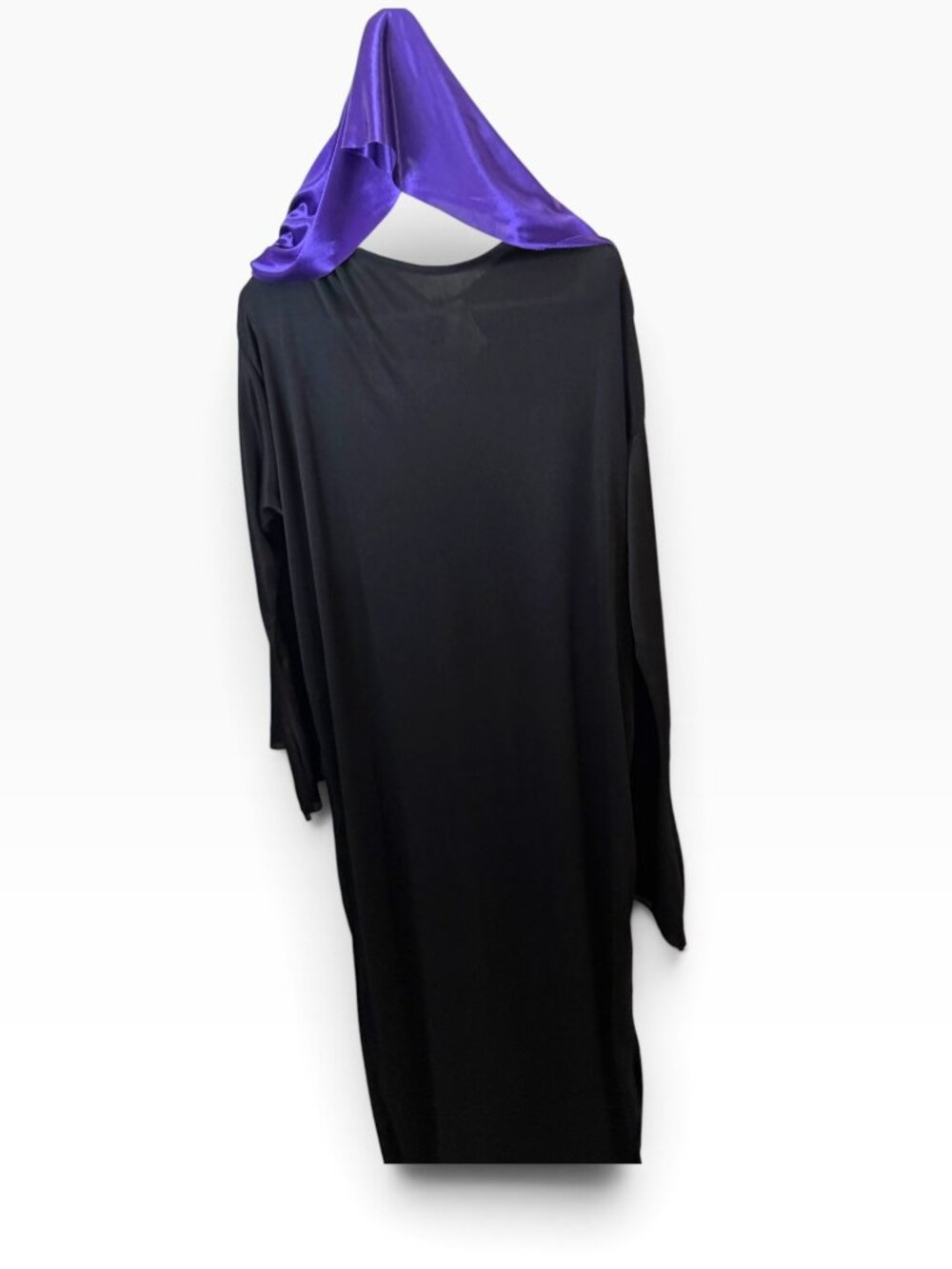 Halloween Hooded Witch/Wizard Robe – Black & Purple – Fits Up to 12–14